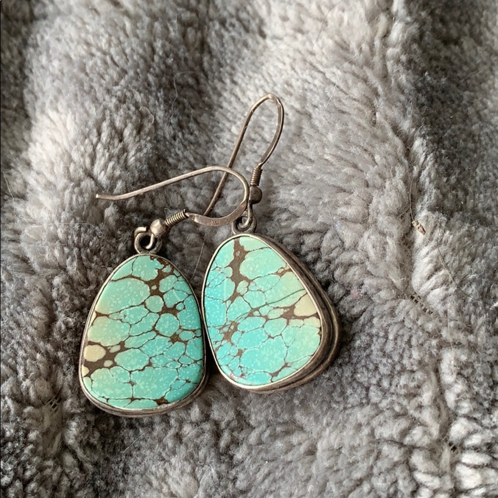 Sterling silver turquoise earrings.